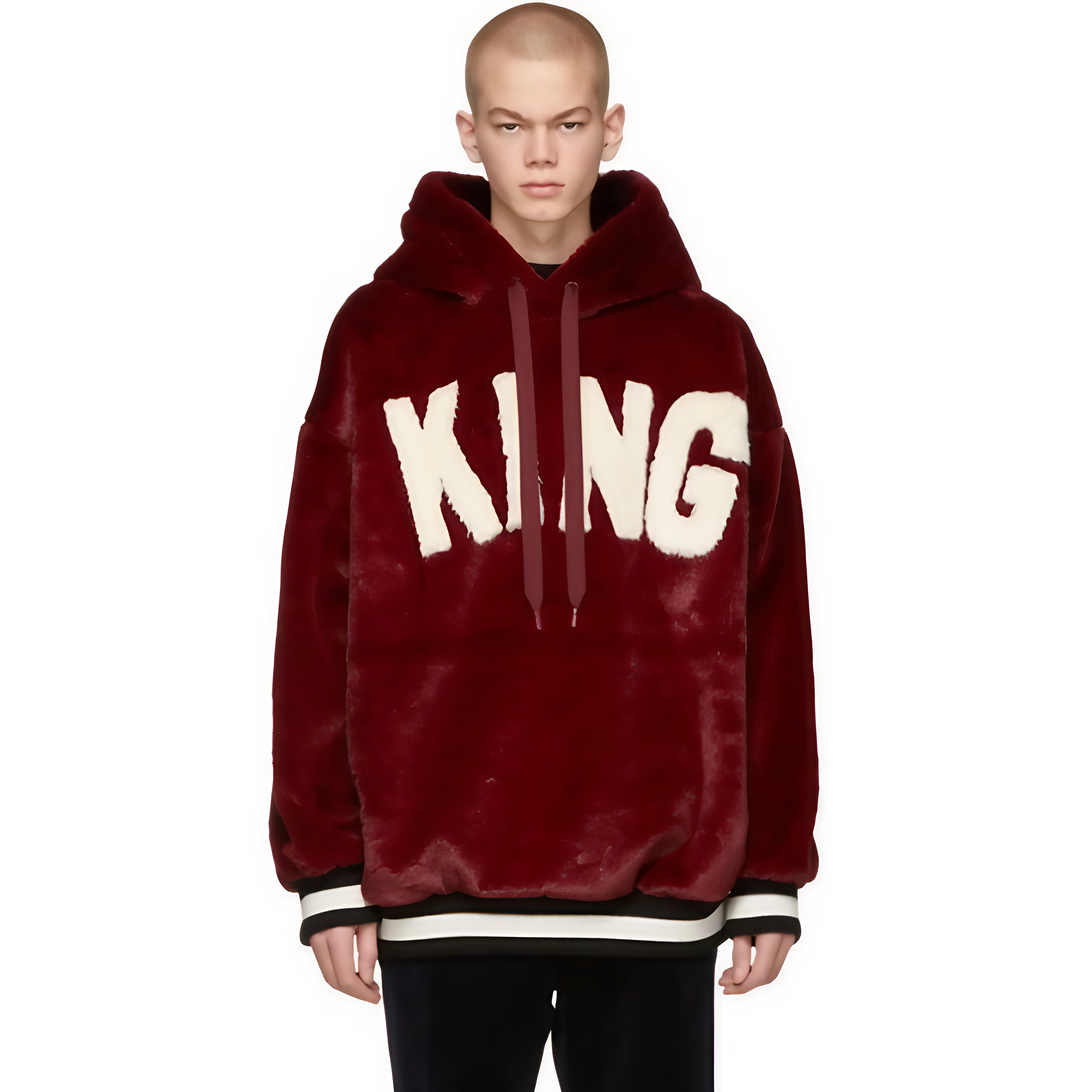 Red Fuzzy King Hoodie