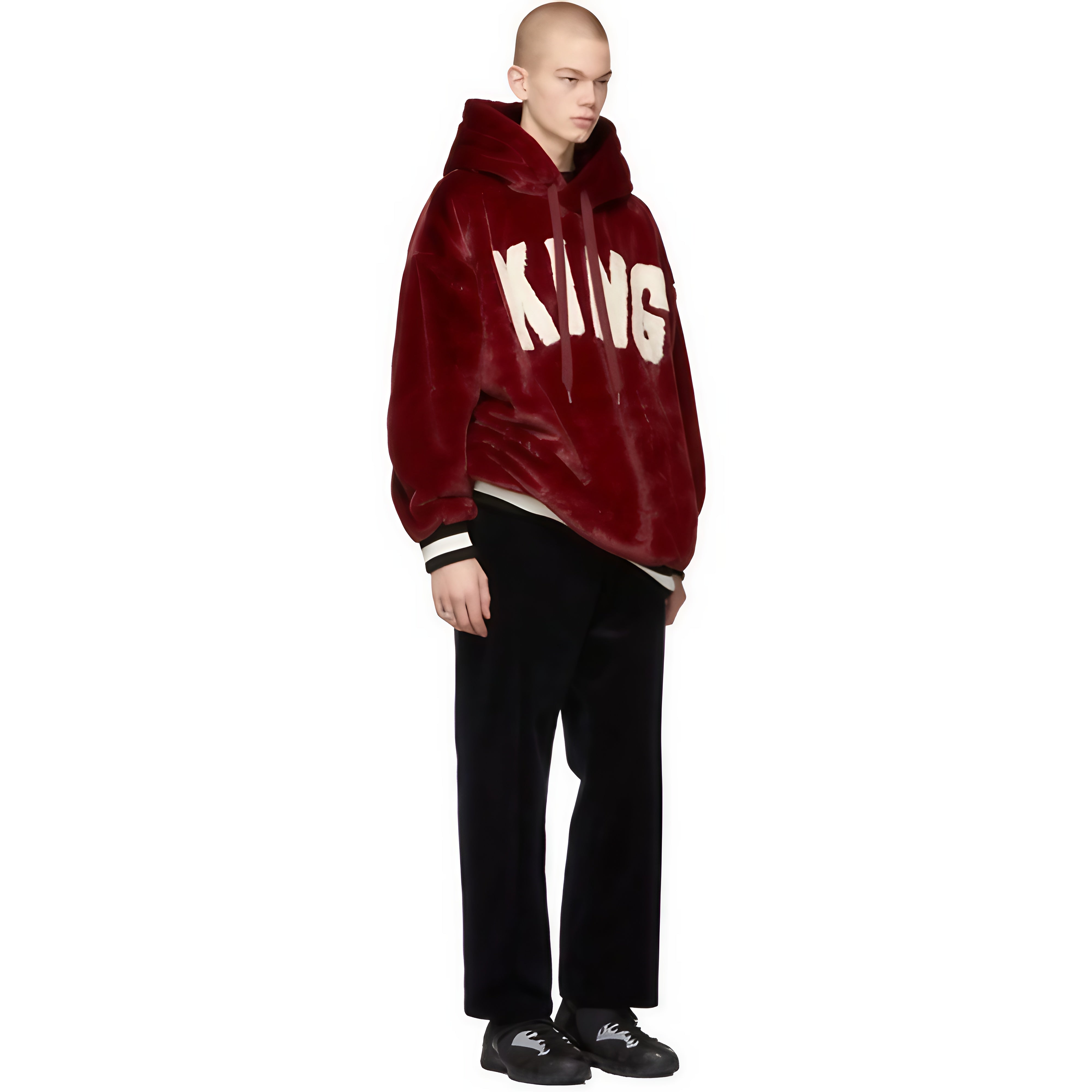 Red Fuzzy King Hoodie