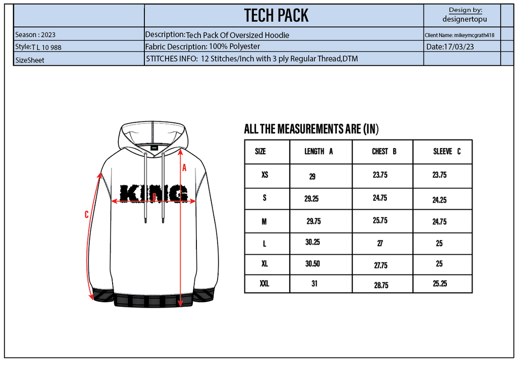 Red Fuzzy King Hoodie